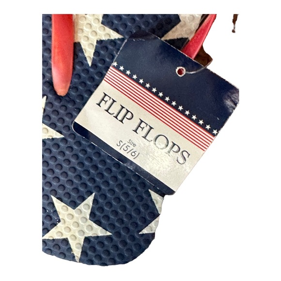 USA Women’s Stars & Stripes Foam Thong Flip Flop Sandals NWT small 5/6 - Picture 7 of 8